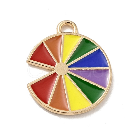 Rainbow Color Alloy Enamel Pendants ENAM-G208-21KCG-1