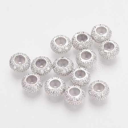 Brass Cubic Zirconia Beads KK-T025-03P-1