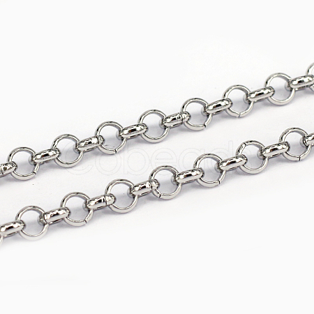 Tarnish Resistant 304 Stainless Steel Rolo Chains CHS-L001-28-4mm-1