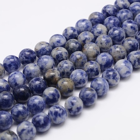 Natural Blue Spot Jasper Bead Strands X-G-R193-15-6mm-1