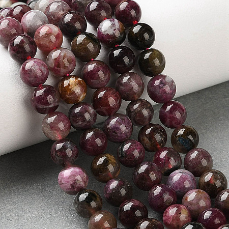 Natural Tourmaline Beads Strands G-L637-A01-6mm-1