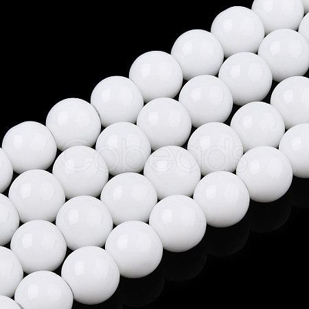 Opaque Solid Color Glass Beads Strands GLAA-T032-P6mm-02-1