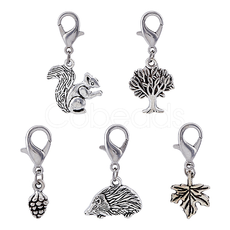 SUPERFINDINGS 10 Sets Autumn Alloy Pendants Decorations Set HJEW-FH0001-48-1