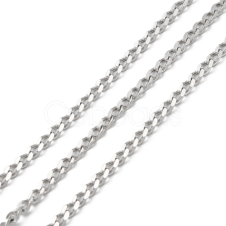 Tarnish Resistant 304 Stainless Steel Faceted Curb Chains CHS-G027-07P-1