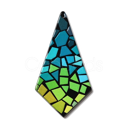 Printed Kite Acrylic Big Pendants OACR-L018-14C-1