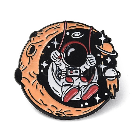 Space Theme Astronaut Enamel Pin JEWB-A016-01A-1