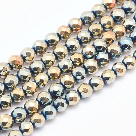 Electroplate Non-magnetic Synthetic Hematite Beads Strands X-G-L486-C-19-1