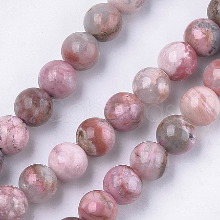 Natural Rhodonite Beads Strands G-S333-10mm-029-1