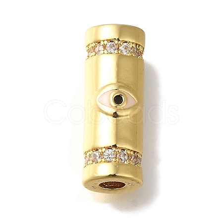 Rack Plating Brass Micro Pave Cubic Zirconia Beads KK-U019-10G-1
