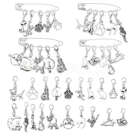 12Pcs 4 Style Iron Brooches HJEW-PH02467-1