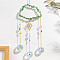 Natural Aventurine Copper Wire Wrapped Cloud Hanging Ornaments, Teardrop Glass Tassel Suncatchers for Home Outdoor Decoration, 420mm