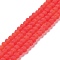 Transparent Glass Beads Strands, Faceted, Frosted, Rondelle, Crimson, 2.3~2.7x2mm, Hole: 0.4mm, about 150~155pcs/strand, 32~33cm