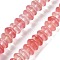 Cherry Quartz Glass Beads Strands, Saucer Beads, 10x5mm, Hole: 0.7mm, about 40pcs/strand, 8.19''~8.54''(20.8~21.7cm)