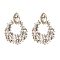 Alloy Rhinestone Stud Earring, Teardrop, Crystal, 65x50mm