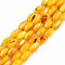 Natural Freshwater Shell Beads Strands, Dyed, Rice, Orange, 7.5x4mm, Hole: 0.8mm, about 51~52pcs/strand, 14.96 inch~15.16 inch(38~38.5cm)