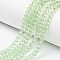 Glass Beads Strands, Faceted, Rondelle, Pale Green, 8x6mm, Hole: 1mm, about 63~65pcs/strand, 39~40cm