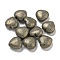 Natural Pyrite Beads, Half Drilled, Heart, 15.5x15.5x8mm, Hole: 1mm