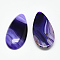 Dyed Natural Strip Agate Cabochons, teardrop, Blue Violet, 49x24x8mm