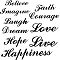 Acrylic Mirror Wall Stickers, with Adhesive Back, Word Love Live Laugh, Black, 75~97x35~230x0.8mm, 37pcs/set.