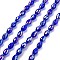 Transparent Electroplate Glass Beads Strands, Faceted, Oval, Medium Blue, 8.5x5.5mm, Hole: 1.2mm, about 70pcs/strand, 20.87~23.23''(53~59cm)