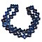 Electroplated Natural Lava Rock Beads Strands, Hollow Cross, Blue Plated, 10~10.5x10~10.5x4~4.5mm, Hole: 1mm, about 35~37pcs/strand, 14.96''~15.75''(38~40cm)