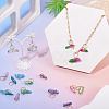 30Pcs 3 Colors Electroplated Natural Quartz Crystal Pendants PALLOY-TAC0227-7