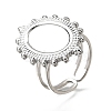 Tarnish Resistant 304 Stainless Steel Cuff Ring Findings PW-WG41752-02-1