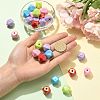 50Pcs 5 Colors UV Plating Opaque Acrylic Beads OACR-FS0002-87-4