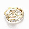 Adjustable Brass Micro Cubic Zirconia Finger Ring Settings KK-T062-63G-NF-3