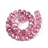 Electroplate Transparent Crackle Glass Beads Strands EGLA-Q135-01A-B09-2