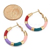 PVD Vacuum Plating 201 Stainless Steel Enamel Hoop Earrings for Women EJEW-B016-33E-5