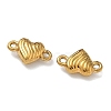 304 Stainless Steel Corrugated Heart Links Connector Charms STAS-D211-14D-G-2