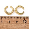 Brass Micro Pave Clear Cubic Zirconia C-Shaped Cuff Earrings LS-EJEW-D328-09G-03-5