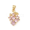 Brass Pave Cubic Zirconia Pendants X1-KK-F919-28G-01-1