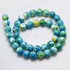 Synthetic Ocean White Jade Beads Strands G-L019-6mm-06-3