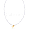 Imitation Pearl with Stainless Steel Pendants Necklaces NJEW-LP0001-51M-G-1