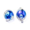 UV Plating Rainbow Iridescent Acrylic Beads OACR-F004-07C-2