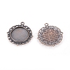Zinc Alloy Pendant Settings for Cabochon & Rhinestone PALLOY-A15290-R-FF-2