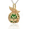 Golden Tone Brass Hollow Round Cage Pendants KK-J237-10G-2