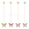 4Pcs Butterfly Sun Acrylic & Alloy Resin Charm Bookmark AJEW-TA00044-1