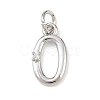 Brass Micro Pave Clear Cubic Zirconia Charms KK-P339-27P-00-1