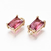 Brass Glass Rhinestone Pendants X-GLAA-S179-21F-RS-2