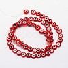 Handmade Evil Eye Lampwork Flat Round Bead Strands LAMP-L058-6mm-06-2