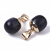 Top Golden Plated Natural & Synthetic Mixed Gemstone Pendants G-T131-03-4