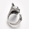 Alloy Puppy Cuff Finger Rings RJEW-T008-09-3