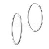 Rhodium Plated 925 Sterling Silver Hoop Earrings JE670A-02-1