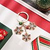 Christmas Snowflake Alloy Rhinestone Keychain KEYC-YW00108-03-1