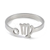 Non-Tarnish Constellations 304 Stainless Steel Open Cuff Ring for Women RJEW-L122-001P-09-2