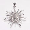 Brass Micro Pave Cubic Zirconia Pendants ZIRC-E143-57P-1