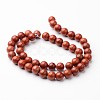 Round Natural Red Jasper Bead Strands G-J346-21-8mm-2